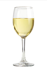 A white wine glass isolated on a white background studio shot
