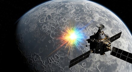 Spacecraft Orbiting the Moon.