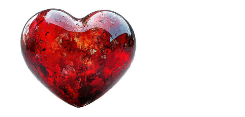red heart on white background