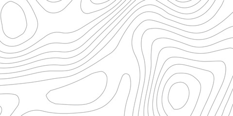 Seamless topographic map abstract design with white contour lines on black, showing mountain heights, stylized relief, geographic detail, and subtle paper texture. © MRIDUL