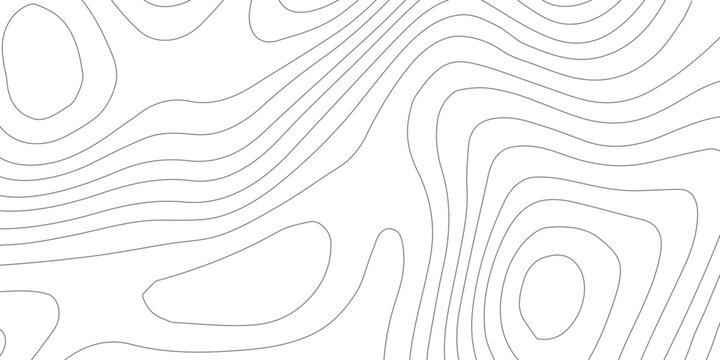 Seamless topographic map abstract design with white contour lines on black, showing mountain heights, stylized relief, geographic detail, and subtle paper texture.