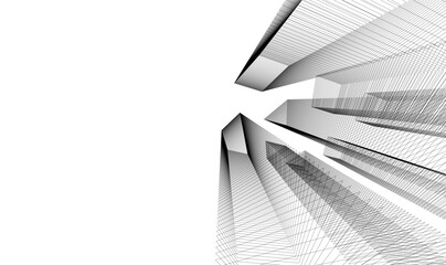 Fototapeta premium Architectural building vector 3d illustration 