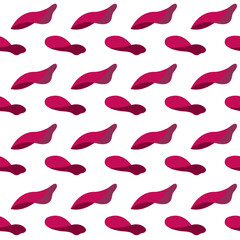 Red flower petals. Seamless pattern. Vector illustration.