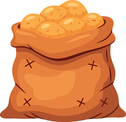 Full sack of gold coins prosperity treasure wealth fortune vector