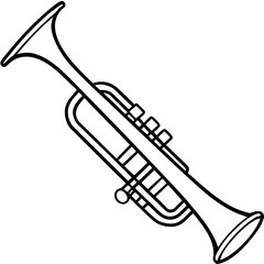 Trumpet Line Art Vector Illustration