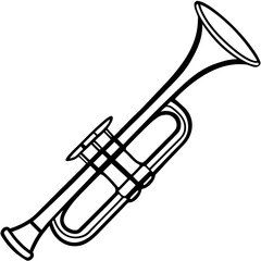 Trumpet Line Art Vector Illustration