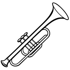 Trumpet Line Art Vector Illustration