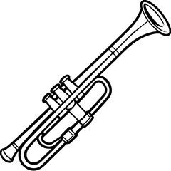 Trumpet Line Art Vector Illustration