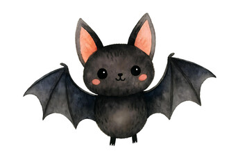 Obraz premium Cute Halloween Bat Illustration, Spooky Flying Bat Clipart