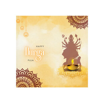 Happy Durga Puja Festive Poster with Goddess Durga... Vector Illustration..