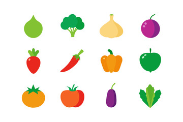 set of fresh vegetables