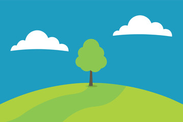 Fototapeta premium landscape with trees and clouds