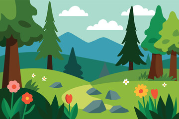 Fototapeta premium summer landscape with forest