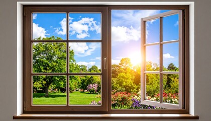 Open window with a garden view