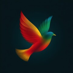 Obraz premium Vivid Dove Illustration: A Colorful Symbol of Peace for Holiday Celebrations