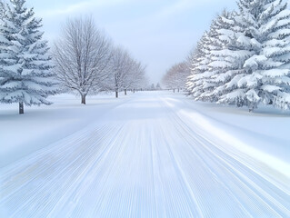 Snowy Landscape Photo: Winter Trail Through Trees
