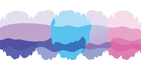 Abstract. Clouds. Background. A modern vector illustration of overlapping and transparent colorful clouds for a website background, a presentation slide, or a contemporary art print design.