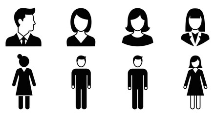 User Icons, Profiles, Vector Graphics for Design