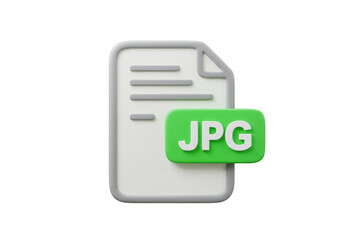 白いファイルドキュメントアイコンJPGファイル形式緑のテキストと透過的な背景