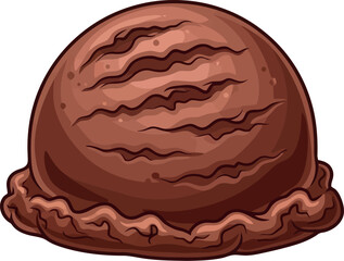 Rich chocolate ice cream scoop delicious dessert frozen treat sweet refreshment vector