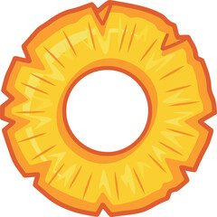 Vibrant pineapple ring tropical fruit slice isolated summer food vector