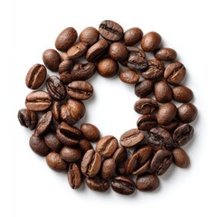 Naklejka premium Coffee beans arranged in a circle (4)