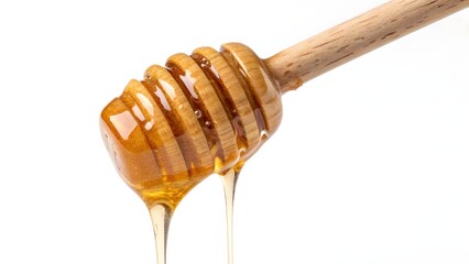 Honey Dipper's Golden Flow: A close-up shot of a honey dipper gracefully poised, showcasing the sweet, golden honey dripping down in a captivating visual.