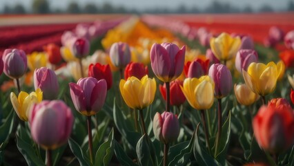 Fototapeta premium Colorful tulip field