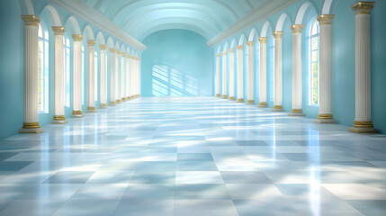 Obraz premium 3D Render of Elegant Hallway