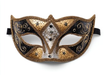 Ornate black and gold Venetian mask