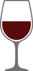 Elegant red wine glass filled with rich deep color beverage celebration toast vector