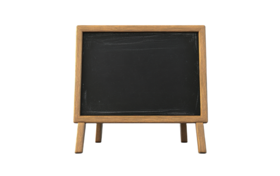 Black board isolated on white background, png