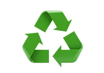 透明な背景に緑のリサイクルシンボル 環境保護の持続可能な未来