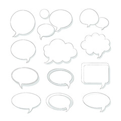 Collection of various blank speech bubbles and thought clouds ready for your text