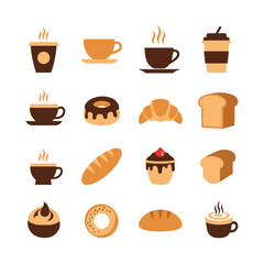 Fototapeta premium Delicious baked goods and hot beverages for a perfect morning breakfast or afternoon treat selection