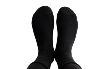 Black socks isolated on white background, png