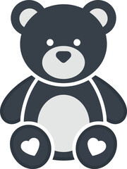 Cute teddy bear icon simple vector illustration for kids toys and baby gifts isolated vector