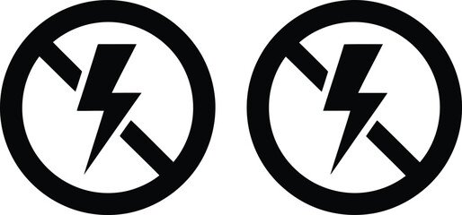 Warning sign no electricity allowed danger symbol forbidden energy forbidden power icon alert prohibition vector