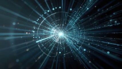 Obraz premium Digital tunnel, radiating light