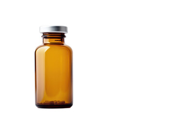 Blank amber pharmaceutical medicin isolated on white background, png