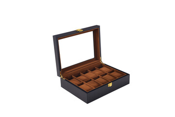 wooden box with jewelry,