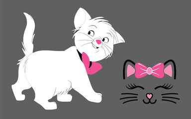 Cute Baby Cat vector graphic design cut 2