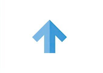 Simple, stylized upward-pointing arrow graphic in light blue, with a slightly shaded, three-dimensional effect