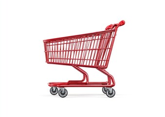 Red shopping cart, side view (1)
