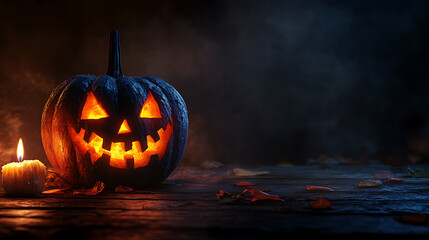 halloween pumpkin on dark background