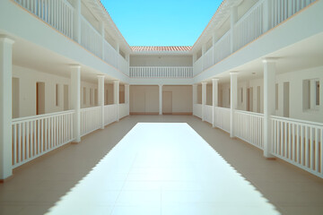 Fototapeta premium Sunlit White Building Interior Photo