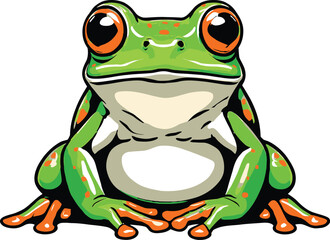 Fototapeta premium Cute cartoon a illustrator vector tree frog