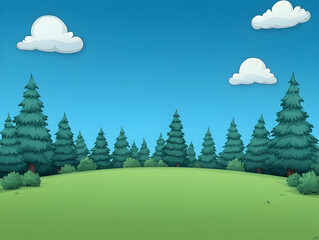 Cartoon Forest Background Illustration