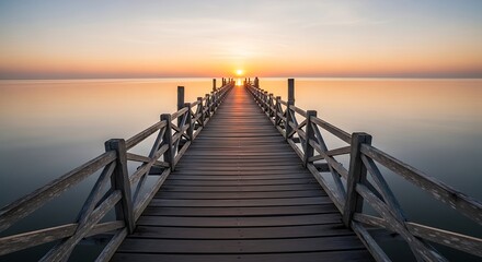 Fototapeta premium Sunset over the Ocean Pier.