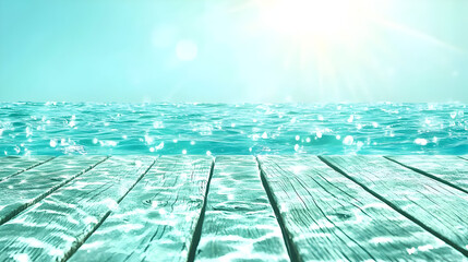 Ocean Wooden Dock Background Illustration
